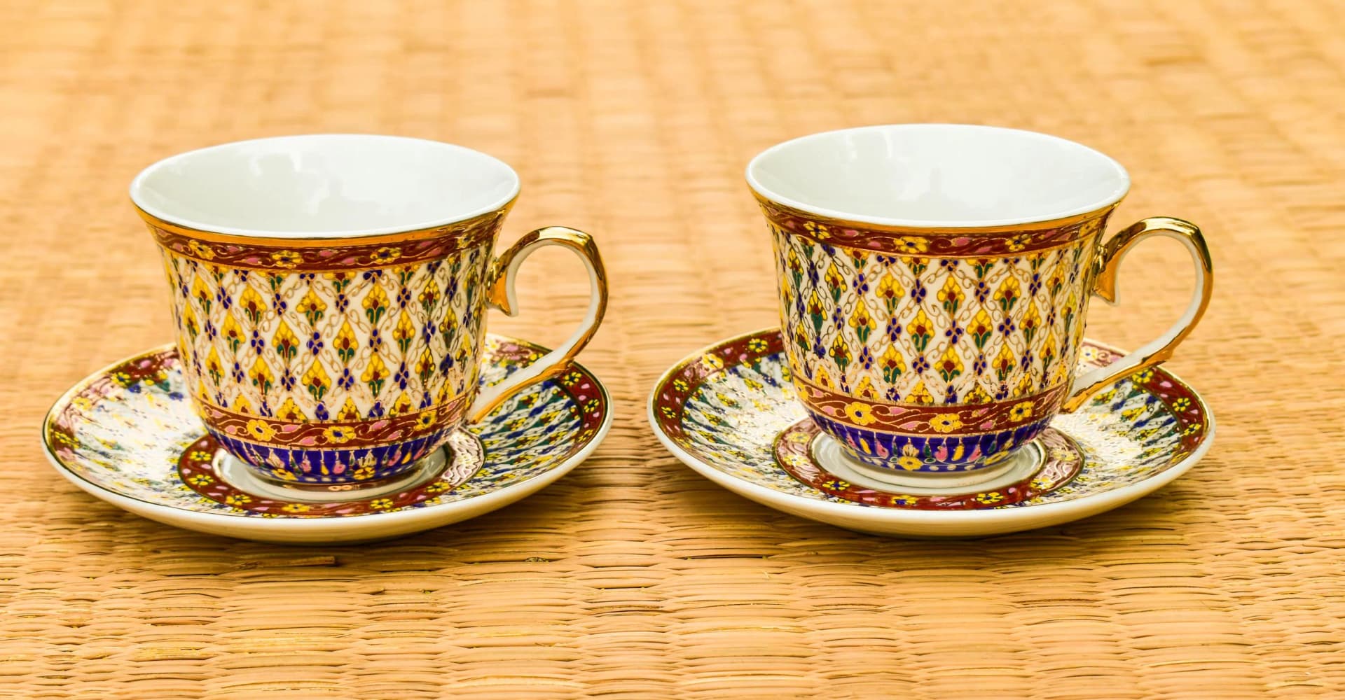 Benjarong Tea Cup Pair - ภาพที่ 1