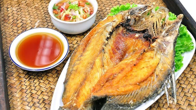 ปลากะพงทอดน้ำปลา - ภาพที่ 1